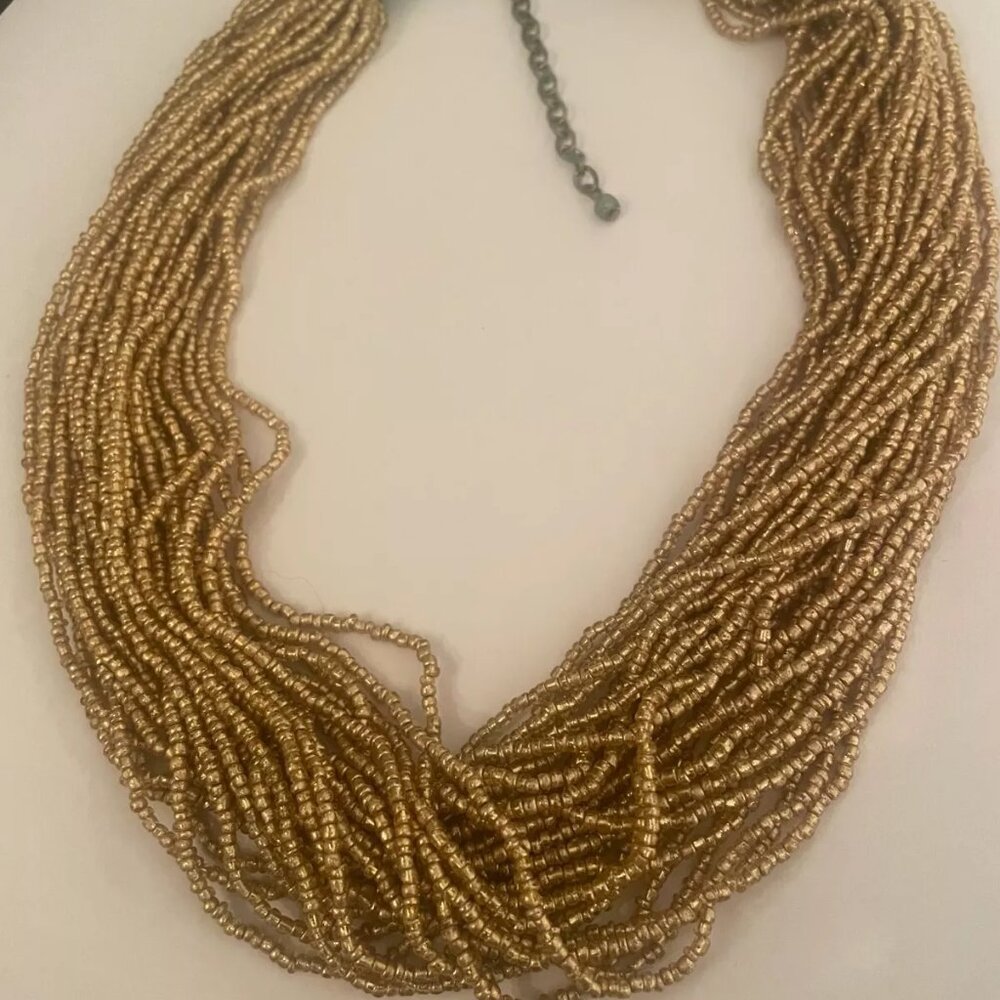 ELEGANT GOLD SEED PEARL NECKLACE